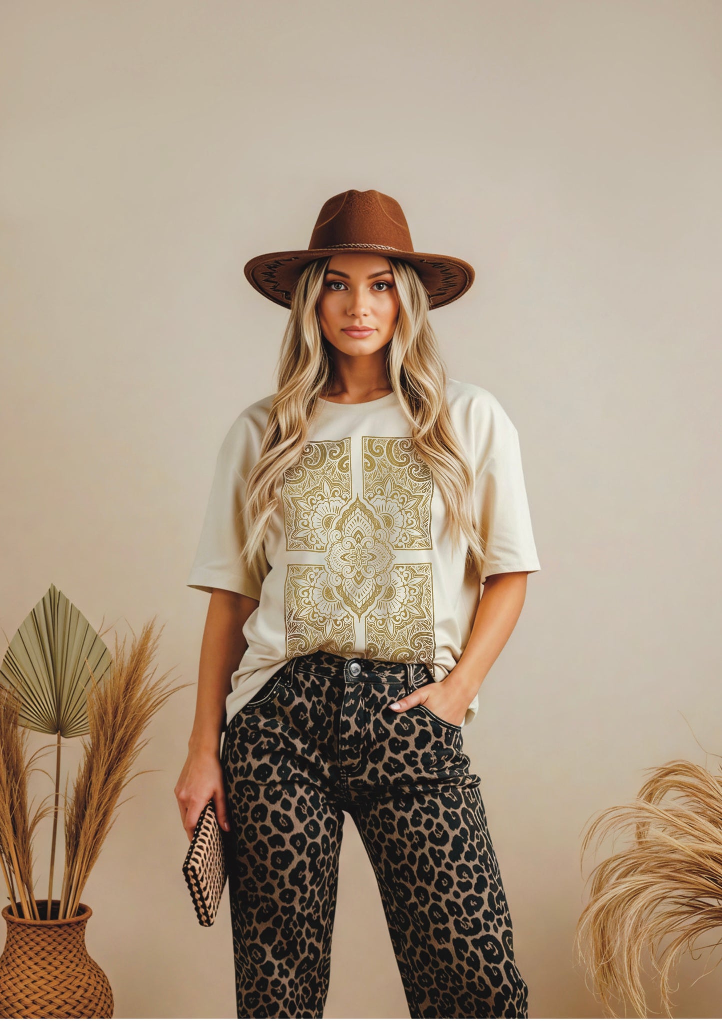 Ornamental Linocut Style Tee