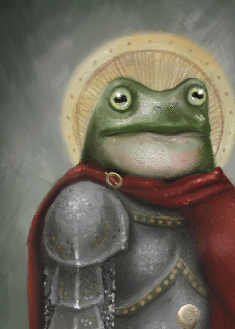 Medieval Frog Knight Fine Art Print