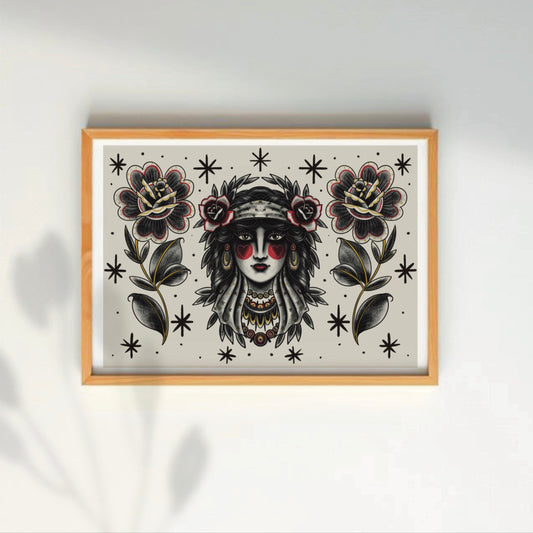 Traditional Tattoo Inspired Flash Fine Art Print