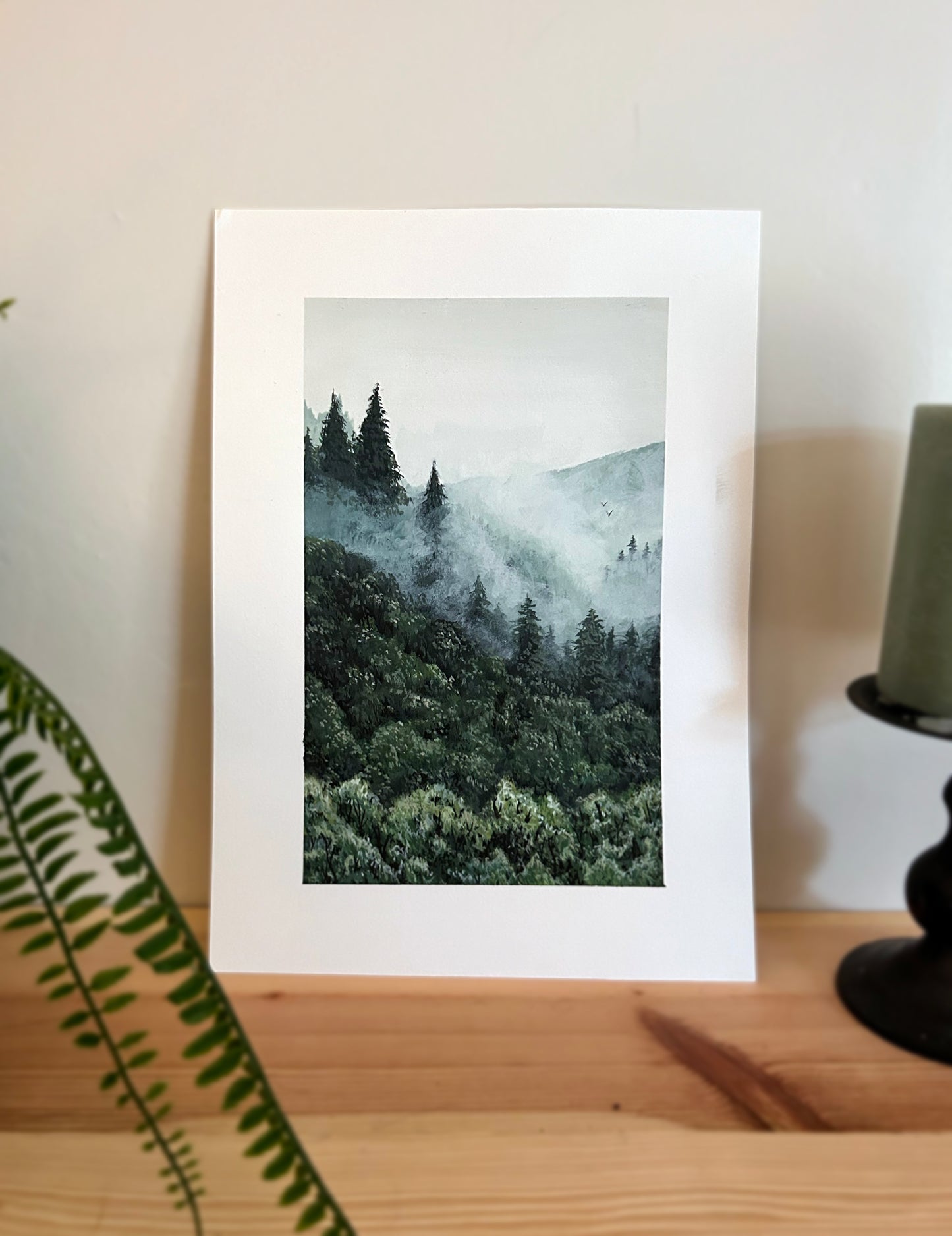 Forest Fog Gouache Fine Art Print - Limited Edition