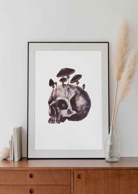 Mushroom Skull Print